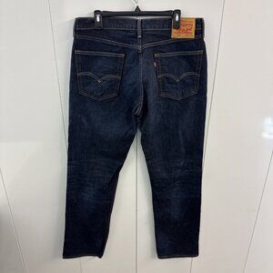 Levis 514 Jeans Mens 36X34 Blue Denim Slim Straight Stretch Dark Wash EUC